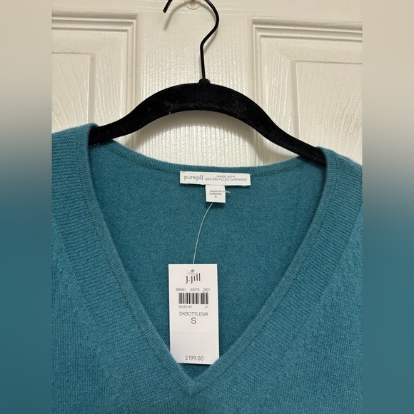 NWT J.Jill Pure Jill Recycled Cashmere V-Neck Sweater - Picture 8 of 9